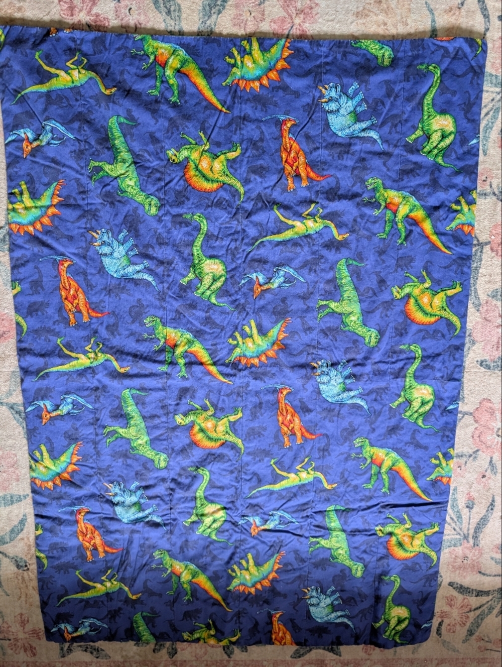 Handmade Blue Dinosaur‎ Print Quilt